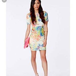 Missguided Tropical print bodycon dress